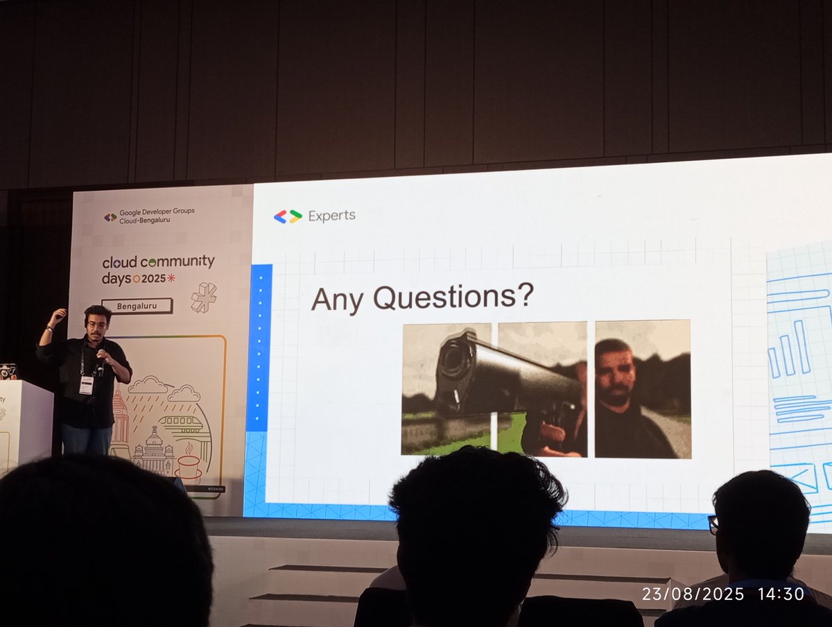 hamsadhwaj's tweet photo. Wow, what a day! Just back from Google Cloud Community Day Bengaluru 2025, my first #Google event and #cloud conference, 100% worth it! Dove into cloud security with amazing insights. Huge props to @gdgcblr &amp; @GDGBLR  for this epic event! 
#CCDBLR25 #CloudSecurity #Google #Tech https://t.co/hkh1BrZC6g
