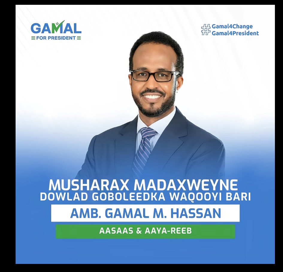 M/Wayne Jamal waxu Niyad jab ku ridaya rag badan hadu so Baaxo..!

1. Kow dhanka PL
2. Labo dhanka S/land .

Waxa kale oo u tosh ku ifin dona siyasada gud e dibada laga wado oo u aqon buxda u leyahay.

Xildhibanada #Waqooyi_Bari waxan ka codsanaya haday raban mamul special ah oo