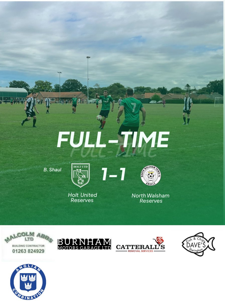 🦉💚 FULL-TIME 💚🦉
Holt United Reserves have to share the points in a 1-1 draw with North Walsham Reserves.