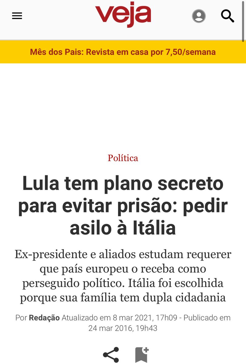 Eu AMOOOOOOOO a internet!

É por isso que pago feliz!

veja.abril.com.br/politica/lula-…