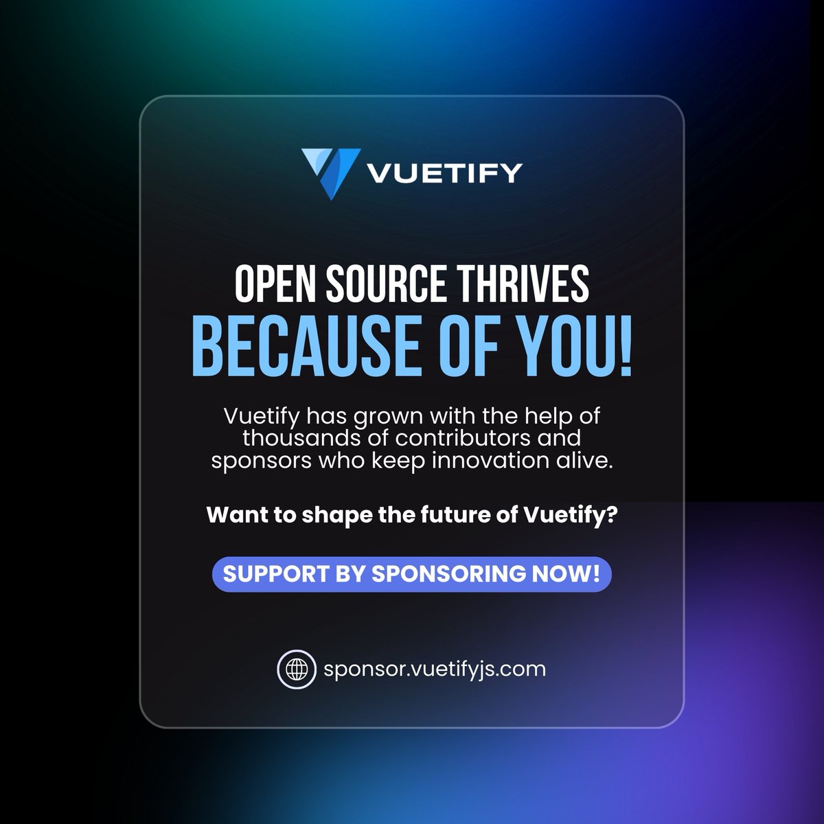 vuetifyjs's tweet image. 🌟 The power of open source comes from its people — developers, contributors, and sponsors who believe in building something greater together. 🚀
Be part of Vuetify’s journey and help us keep innovation moving forward.
🌐 sponsor.vuetifyjs.com
#OpenSourceCommunity…