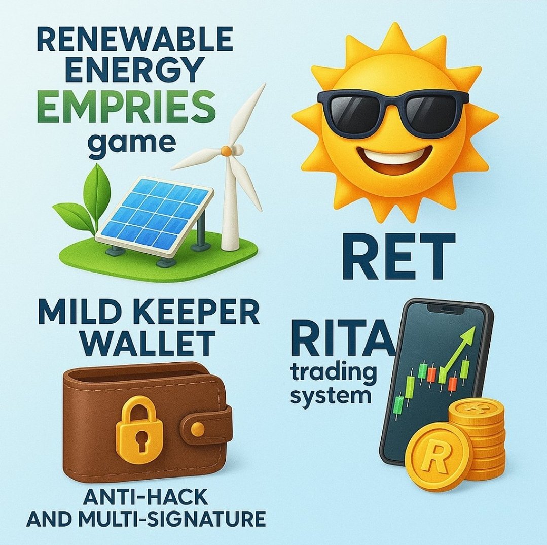 Melanipep's tweet photo. @bitcoinnews @yellowcard_app @chrismaurice RET Ecosystem is more than a token — it’s innovation, security, and real impact.  
Ret Swap ✅ RENEWABLEENERGY EMPIRE GAME ✅ mild keeper Wallet ✅ Rita Trading system ✅ Ret Forex ✅ physical  Projects 
Built by the community, for the future. $RET  #RenewableEnergyToken https://t.co/FZ92uah7PR