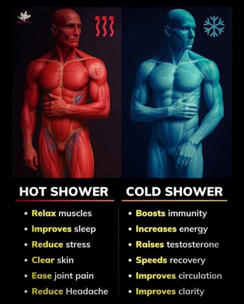 Hot water heals the body… ♨️
Cold water awakens the warrior. ❄️⚡️
Both are medicine — one calms, the other electrifies.
The true mastery is knowing when to use which.🧘‍♂️💪