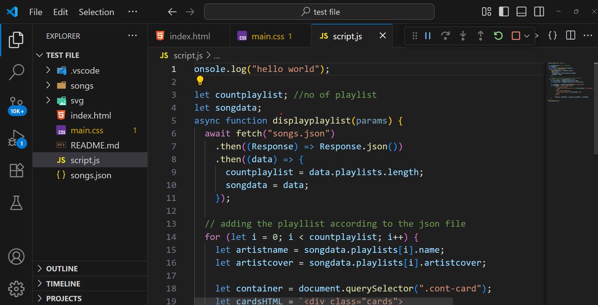 ankitpatel_og's tweet image. 🚀 Progress on my web music player! 
--> Auto-fetch playlists from JSON 
--> Need to fix UI and colour palettes 
 --> more work to be  done!!!   
#WebDev #MusicPlayer #Coding