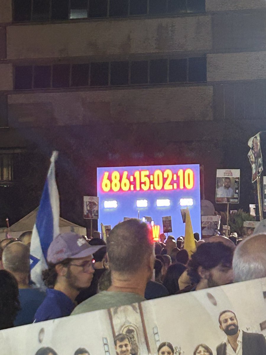 The October 7 Hostage Crisis:

1.88 years
22.5 months
98.1 weeks
686.6 days
16,479 hours
988,742 minutes

⏰ and counting