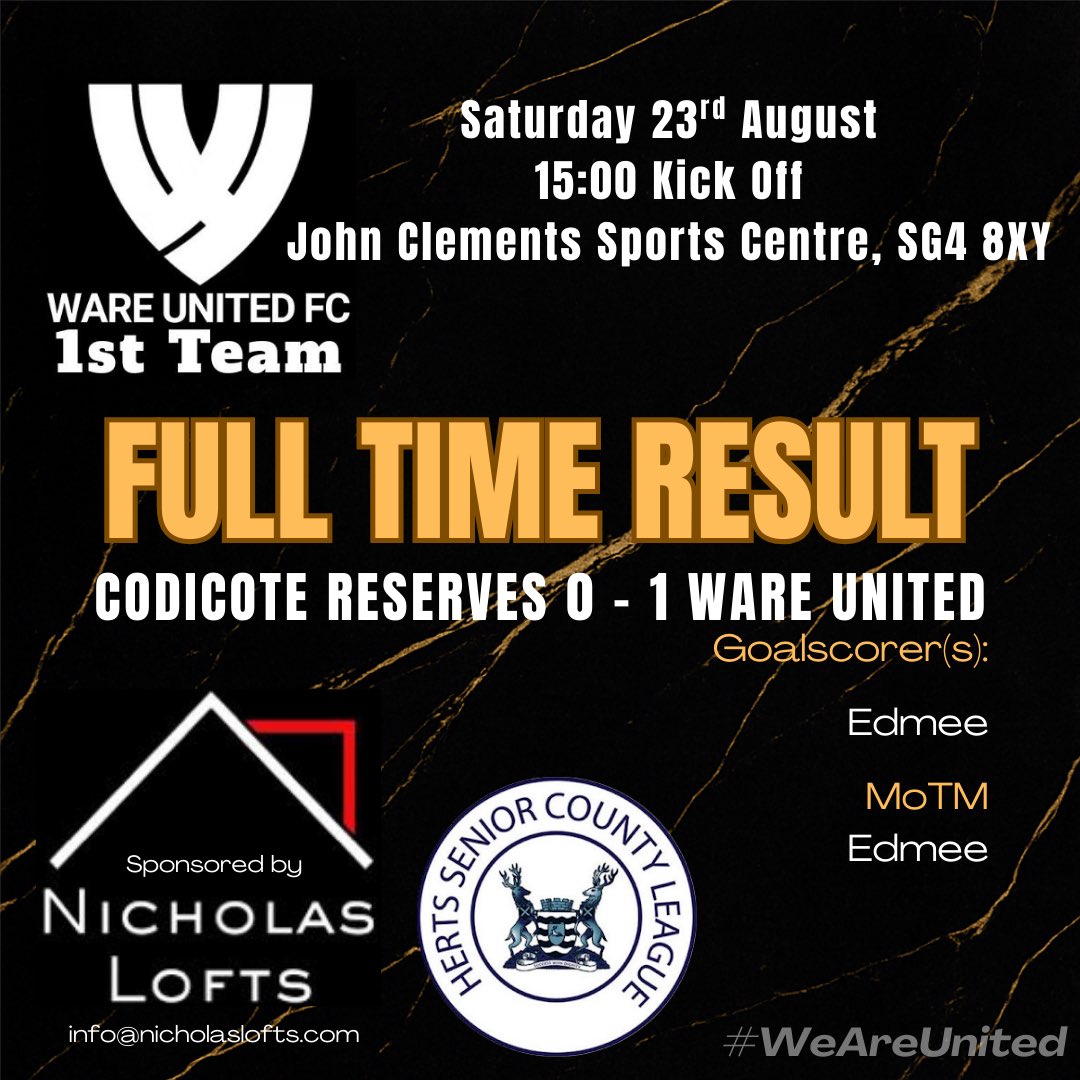 Another 3pts for the 1sts on the road. Words from the gaffa :-

‘A physical battle which we had to dig in to get the 3 points! The quality when required from Davy won us the game!’

#WeAreUnited