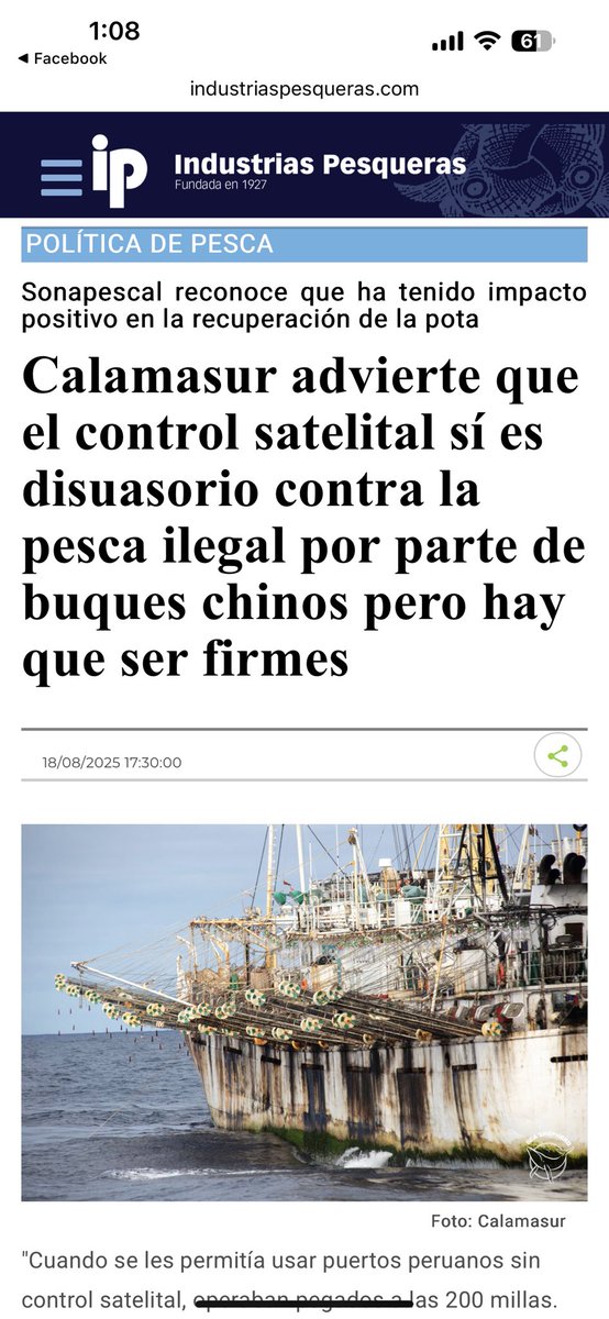An Interesting Change for Chinese Fishing vessels in South America
Peru's new law requires satellite tracking, so Chinese fishing vessels went to Chile &amp; Ecuador instead. Result? 

Peru’s fishers are catching more squid! This proves monitoring works.🛰️🚢

industriaspesqueras.com/noticia-86063-…