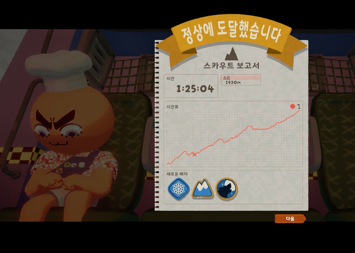 정상에 도달했습니다~