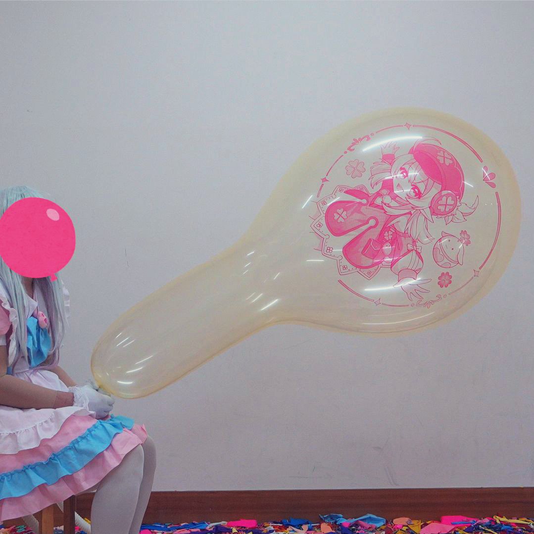 中華🎈のV24だったかな？Q24に似た形状だけど柔らかさが全然違って、すごく固くて頑丈な感じ🤔爆発音すごく大きいので👂気をつけてね💥 #風船 #Balloon #Sigewinne #Nahida #klee