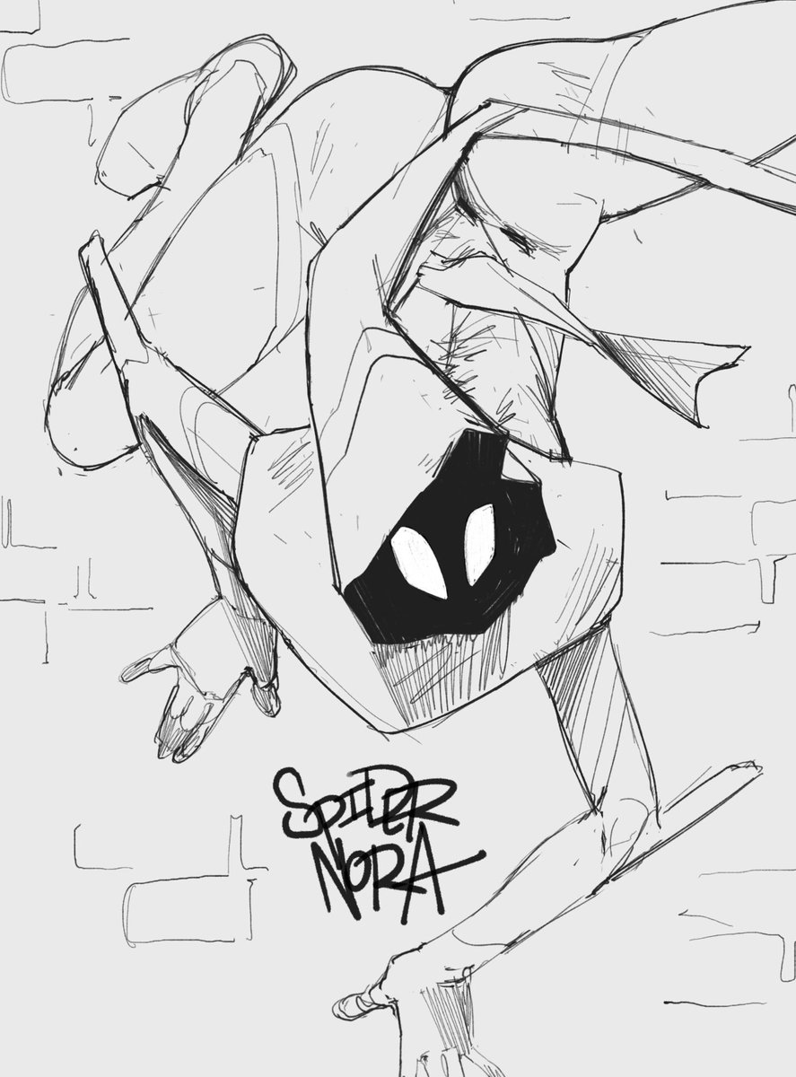 「thinking about Spider Nora again…」|«»のイラスト