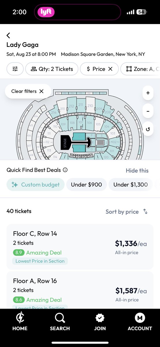 This mini <a href="/TheGarden/">MSG</a> residencies for these DIVA acts are on 🔥

<a href="/ladygaga/">Lady Gaga</a> is no different. Look at these prices to sit on the floor tonight.

ℹ️ <a href="/joinseatclub/">@joinseatclub</a>