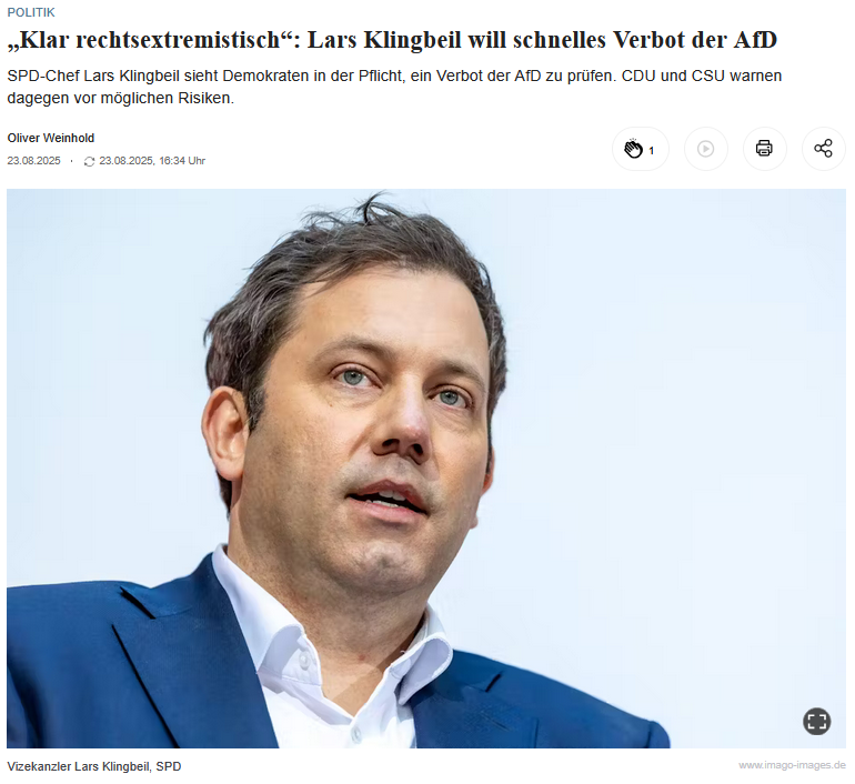 Es ist traurig angesichts der langen Geschichte dieser Partei, aber man muss heute ernsthaft diese Frage stellen: Ist die SPD zu einer Gefahr für die freiheitlich-demokratische Grundordnung geworden?🤔