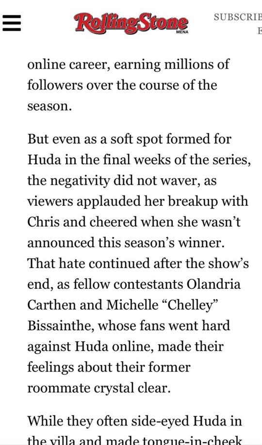 This is the article rolling stone deleted very fast &amp; they hid this in the love island community. You can’t make this up