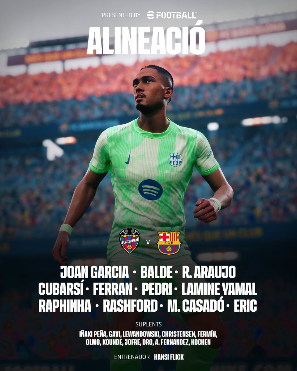 Once titular ✅
#LevanteBarça