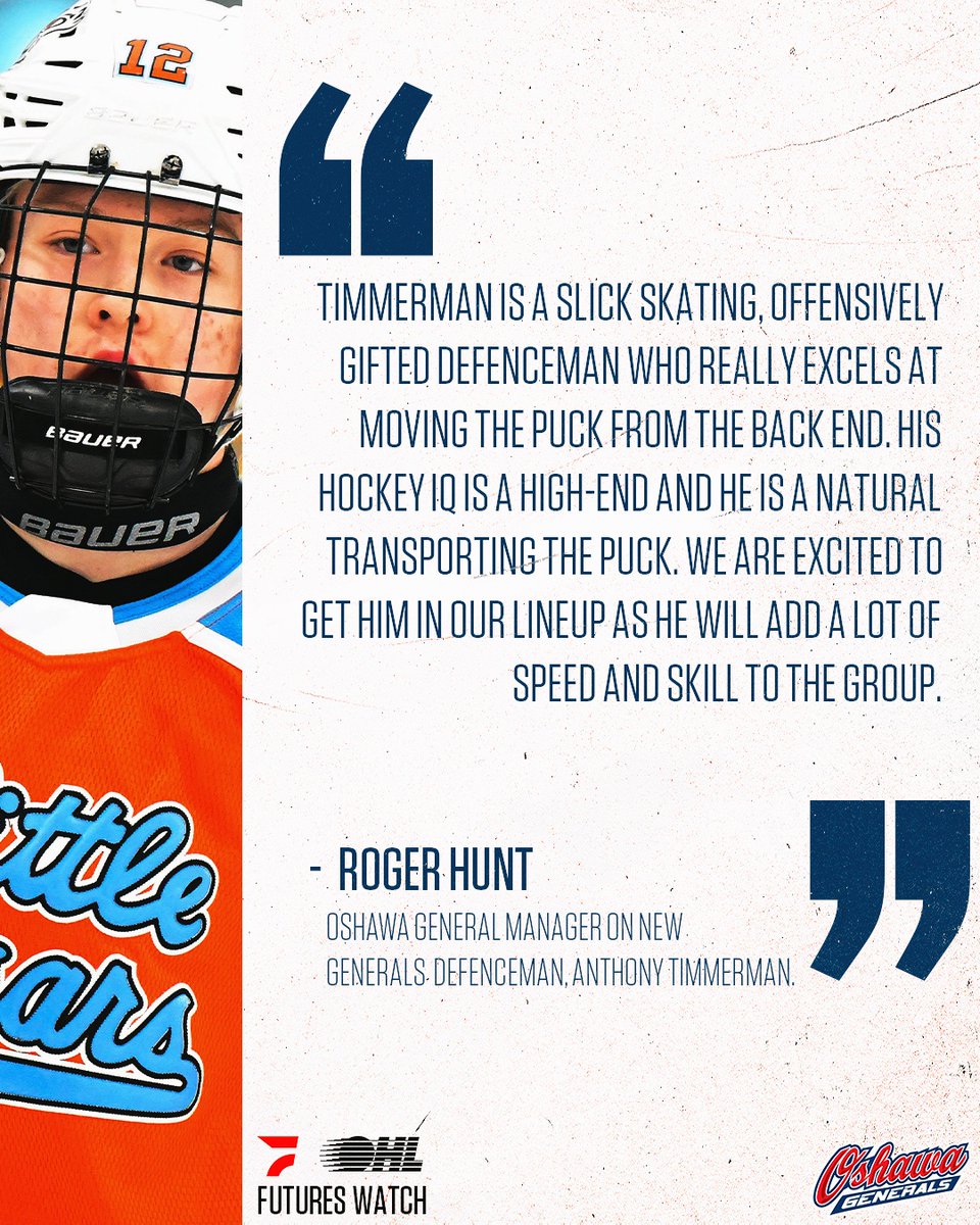 OHLprguy's tweet image. ICYMI: Anthony Timmerman has come up through the minor hockey ranks in Michigan and Minnesota, bringing great offensive vision from the back end as the @Oshawa_Generals' fourth round #OHLDraft pick last spring.

#OHL Futures Watch 👀: tinyurl.com/4c27u5ej