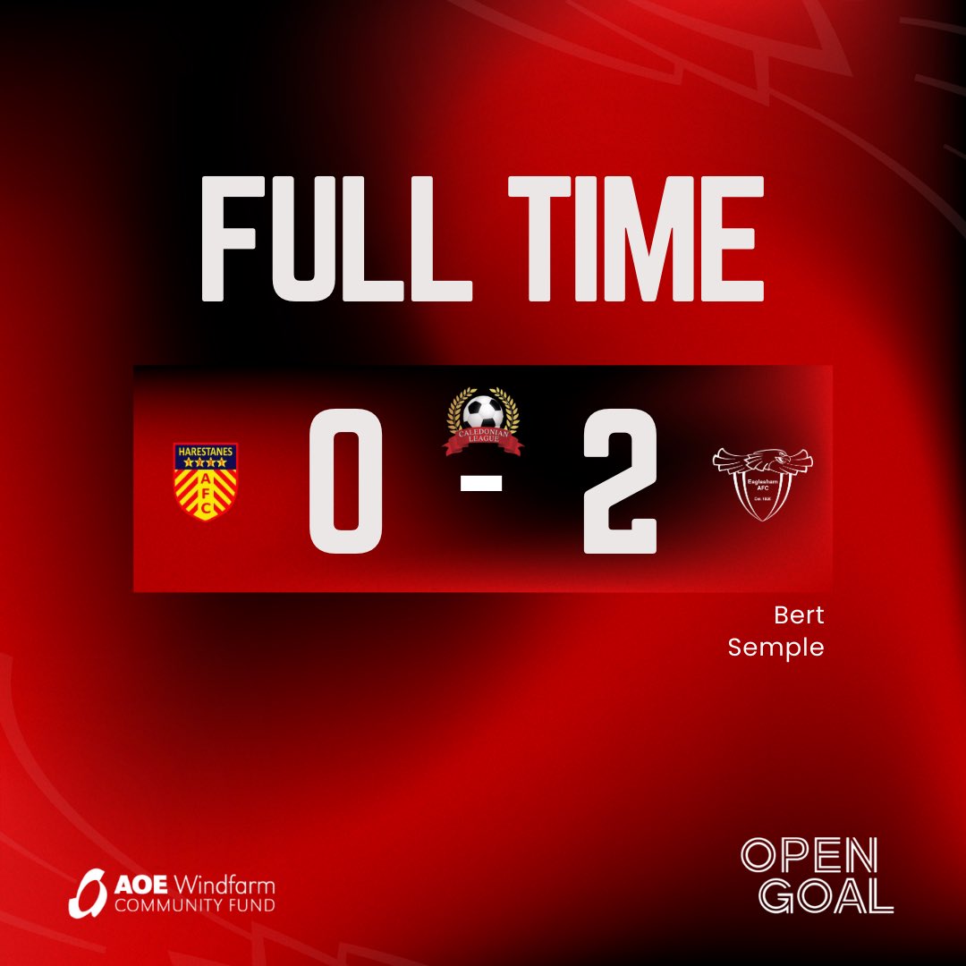 🔴 Match day result 🔴

Harestanes AFC 0 - 2 Eaglesham AFC 

Solid performance with the boys working hard for the win against a good side.

<a href="/CaledonianAFA/">CaledonianLeague</a> <a href="/ScotAmFA/">Scottish Amateur FA</a> <a href="/scottish_aff/">AmateurFixturesResultsSCO</a>