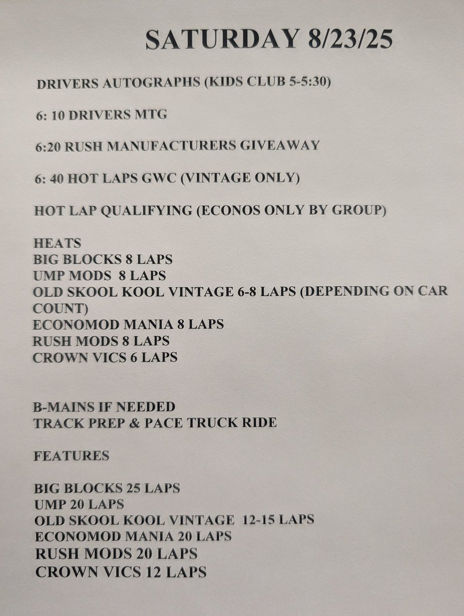 Sharon Speedway (@sharonspdwy) on Twitter photo We're prepping for the "Open Wheel Clash" presented by Sara Cipriano <a href="/novusmortgage/">Novus Home Mortgage</a> and A&MP Electric!
It's FREE Hot Dog Night (2 per person) presented by <a href="/Sysco/">Sysco</a> and $2 beers!
<a href="/HovisAutoSupply/">Hovis Auto Supply</a> Big-Block Mods ($2000)
Alcon Mechanical Economod Mania Tour ($1200)
Locals Cup UMP We're prepping for the "Open Wheel Clash" presented by Sara Cipriano <a href="/novusmortgage/">Novus Home Mortgage</a> and A&MP Electric!
It's FREE Hot Dog Night (2 per person) presented by <a href="/Sysco/">Sysco</a> and $2 beers!
<a href="/HovisAutoSupply/">Hovis Auto Supply</a> Big-Block Mods ($2000)
Alcon Mechanical Economod Mania Tour ($1200)
Locals Cup UMP