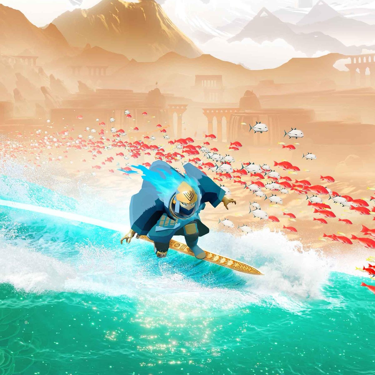 سيف البحر او Sword of the sea
كانت تجربة خفيفة ولطيفة، قضيت فيها حوالي أربع ساعات، رغم أن مدتها الأصلية أقصر من ذلك، لكني تعمّدت أخذ راحتي فيها لأني كنت أرغب في الاستكشاف.
ورغم رغبتي هذه، إلا أن اللعبة لا تقدم عمقًا كبيرًا في جانب الاستكشاف؛ كل ما تكتشفه غالبًا يقتصر على أشياء