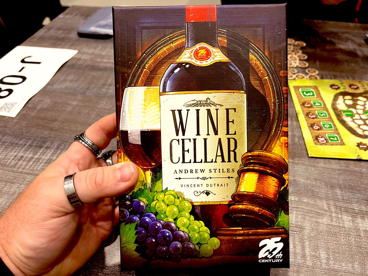 Next up is... Wine Cellar from <a href="/25thCG/">25th Century Games</a> 
🍷🍷
<a href="/FallConYYC/">FallCon</a> 
#FallCon2025