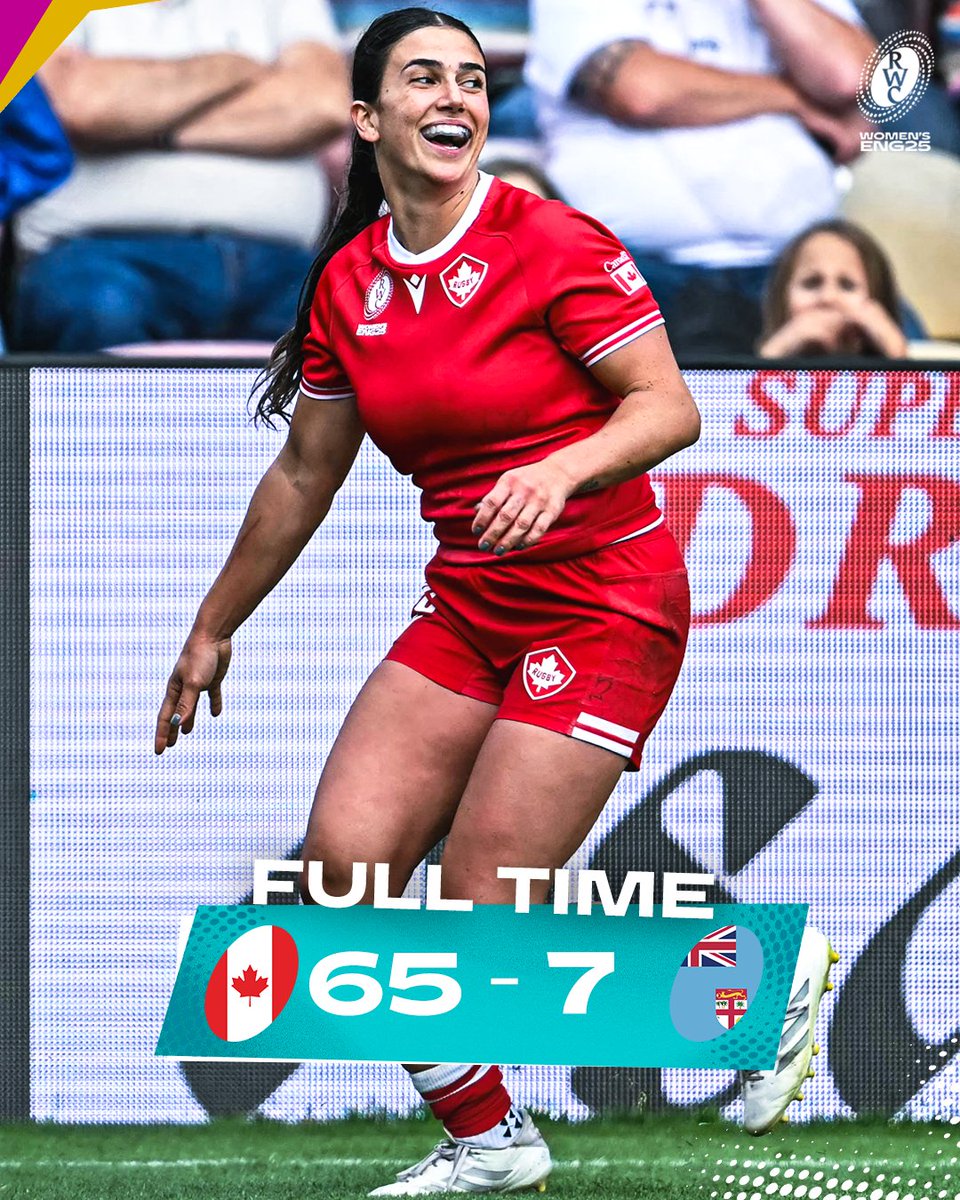 Rugby World Cup (@rugbyworldcup) on Twitter photo That is how you do it 💪
Julia Schell's SIX tries inspire <a href="/RugbyCanada/">Rugby Canada</a> to a big opening weekend win 🇨🇦
#RWC2025 | #CANvFIJ That is how you do it 💪
Julia Schell's SIX tries inspire <a href="/RugbyCanada/">Rugby Canada</a> to a big opening weekend win 🇨🇦
#RWC2025 | #CANvFIJ