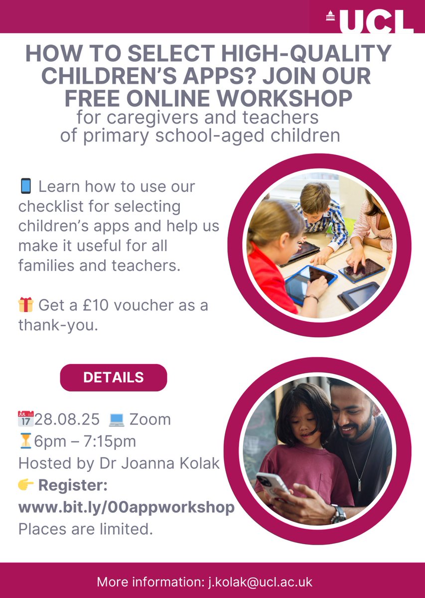 We invite caregivers and teachers of primary school-aged children to a workshop on selecting high-quality apps for children. 
If you’re wondering what to look out when choosing educational apps, it might be something for you!
More info and registration: bit.ly/00appworkshop