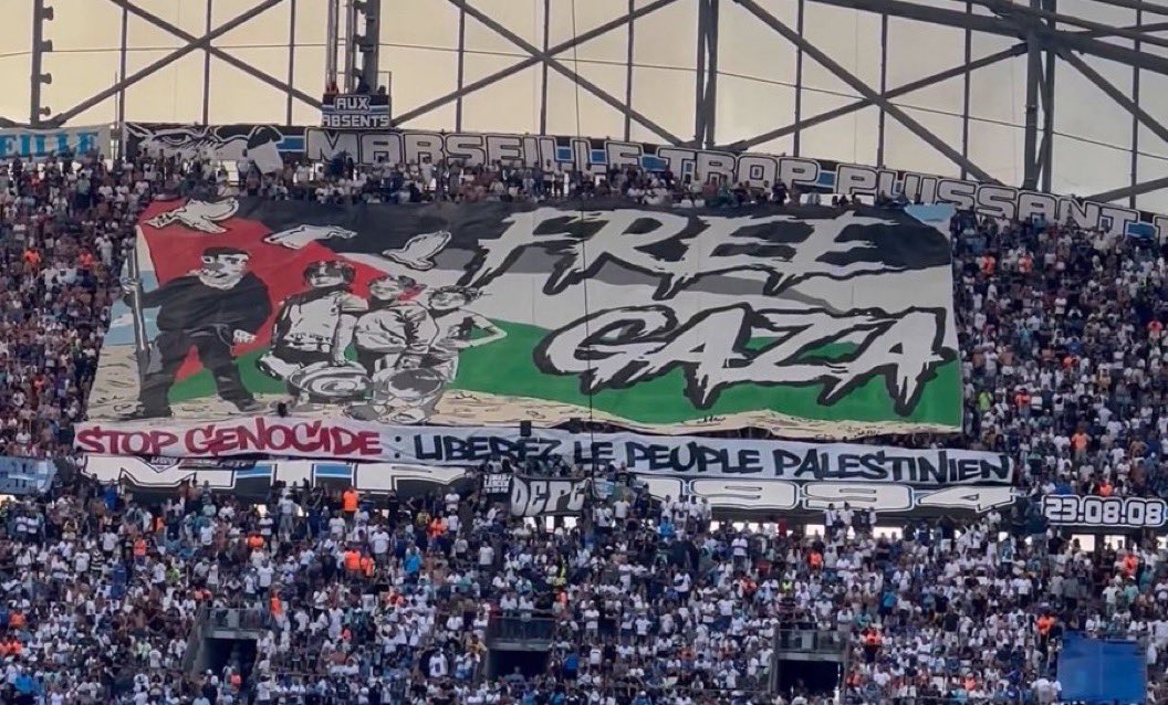 Leyla Hamed (@leylahamed) on Twitter photo “Free Gaza.
Stop genocide: Free the Palestinian people.”
Olympique Marseille <a href="/OM_Officiel/">Olympique de Marseille</a> ultras vs Paris FC, today.
Football activism is more alive than ever 🇵🇸 “Free Gaza.
Stop genocide: Free the Palestinian people.”
Olympique Marseille <a href="/OM_Officiel/">Olympique de Marseille</a> ultras vs Paris FC, today.
Football activism is more alive than ever 🇵🇸