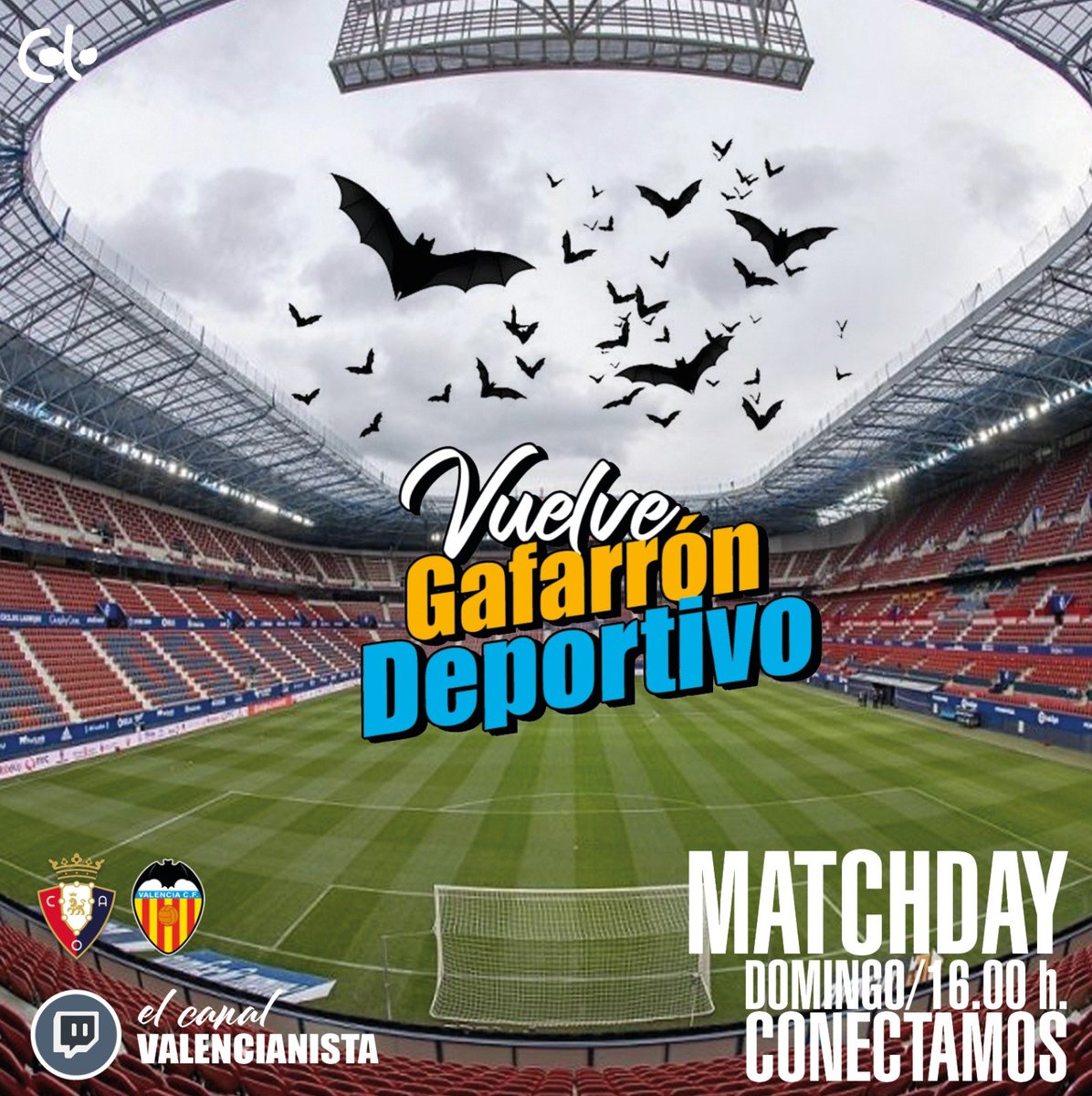 ECValencianista's tweet photo. MATCHDAY DOMINGO‼️
CONEXIÓN #GafarronDeportivo
El canal de la afición‼️
@Osasuna 🆚 @valenciacf 
➡️ Previa #OsasunaValencia 
➡️Partido y pre/post de aficionados
➡️ @buccomikee @colocoloamunt @dbf1982 @PabloForts119 #EQUIPASO
⌚️A partir 16:30H
📺DIRECTO https://t.co/RTZvHtNVmE https://t.co/kdxeizWYjd