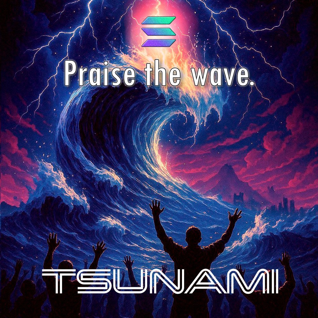 They fear the wave. We praise it. 🌊🙏 

$TSUNAMI #tsunami $SOL $BTC #memecoin #Altseason