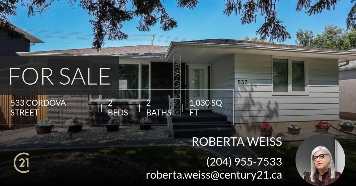 robewe's tweet image. This 2 bedroom home could be yours! Call me at (204) 955-7533 to schedule a showing. homeforsale.at/533_CORDOVA_ST…
