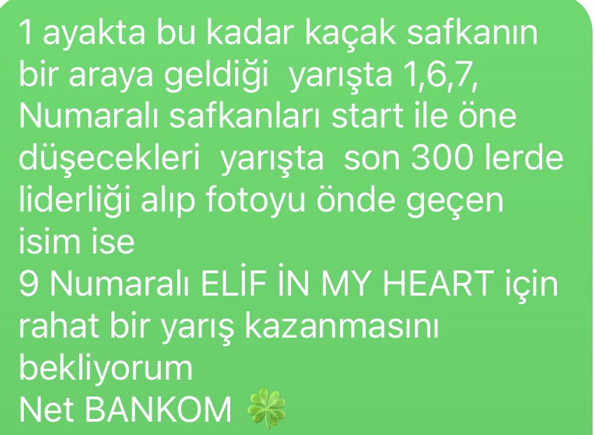 Diyarbakır ilk  ayak öne kaçanlar bitirdi şansa bak güzel de ganyan vermiş 33 ganyan ille BABA DERVİŞ  🍀
