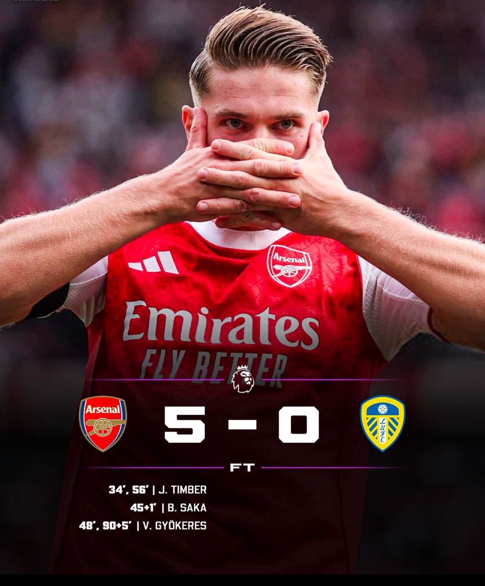 The perfect Saturday for Arsenal! ❤️<a href="/Arsenal/">Arsenal</a> #ARSLEED