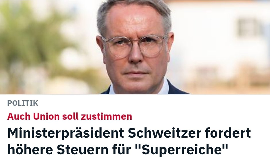 Christoph Beisler (@christophbeisl1) on Twitter photo Wenn man die Steuern erhöht, muss man sie bei den Reichen erhöhen.
Ist auch völlig logisch, weil es denen am wenigsten weh tut.
Und dass diese dann massenhaft das Land verlassen, ist ein Märchen.
Die leben auch dann noch gerne in Deutschland.
n-tv.de/politik/Minist… Wenn man die Steuern erhöht, muss man sie bei den Reichen erhöhen.
Ist auch völlig logisch, weil es denen am wenigsten weh tut.
Und dass diese dann massenhaft das Land verlassen, ist ein Märchen.
Die leben auch dann noch gerne in Deutschland.
n-tv.de/politik/Minist…