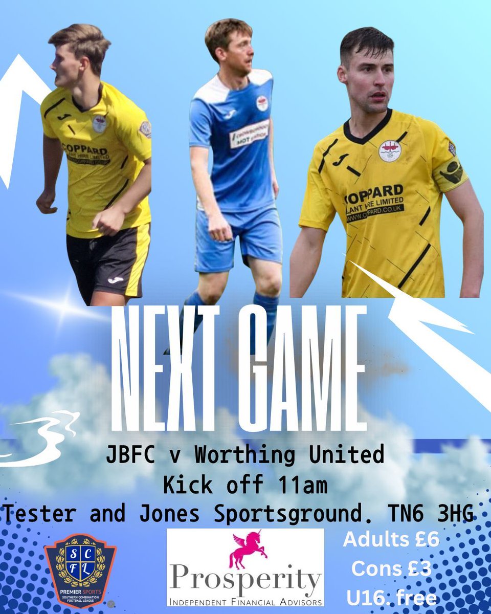 JARVISBROOKFC's tweet image. BANK HOLIDAY BONANZA !

JBFC v Worthing United 
11am Kick off

Come and see the unbeaten Brook entertain Worthing United and then pop up the hill and watch CAFC v Hastings Utd.
