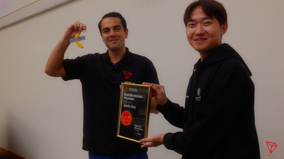 trondao's tweet photo. #TRON is honored to accept the Best Blockchain Innovator award on behalf of our founder, @justinsuntron, at the UK AI Agent Hackathon hosted by @iclblockchain. ๐ฌ๐ง
As Title Sponsor, weโre proud to support the next generation of AI x Web3 talent building on #TRON. https://t.co/59ukfr6tYK