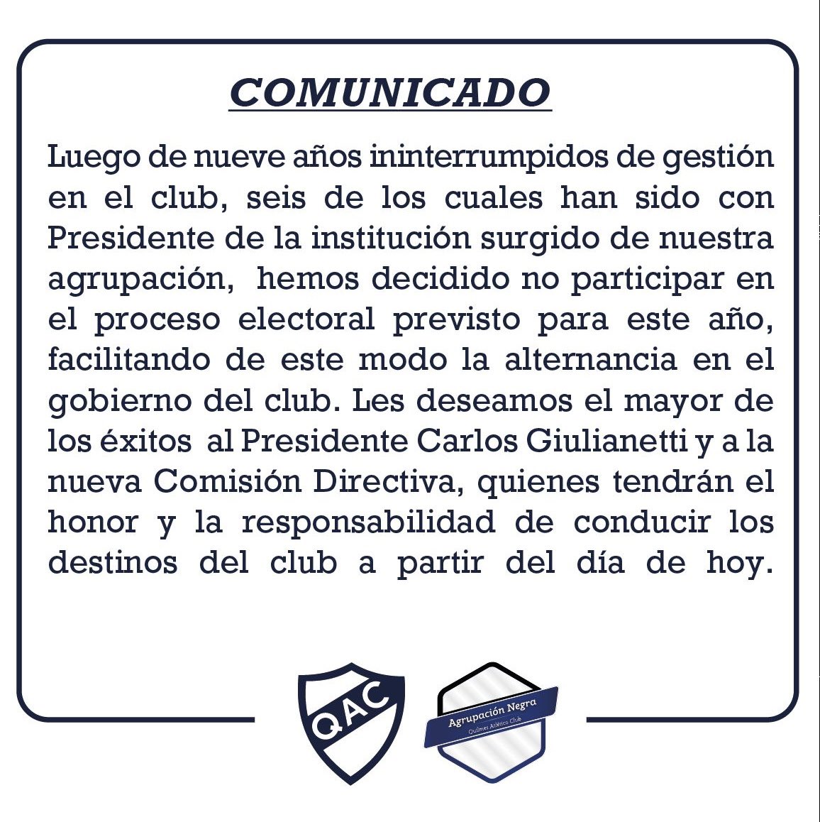 ⚫️ Comunicado Agrupación Negra ⚫️