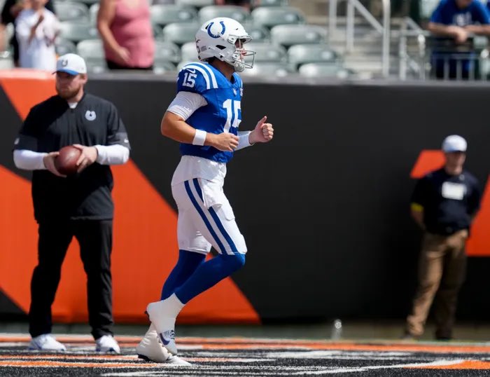 SleeperColts (@sleepercolts) on Twitter photo Riley Leonard in the 1H:
15/20 COMP/ATT
190 Yards
1 TD
120.8 RTG
Thoughts? π€ #Fortheshoe Riley Leonard in the 1H:
15/20 COMP/ATT
190 Yards
1 TD
120.8 RTG
Thoughts? π€ #Fortheshoe