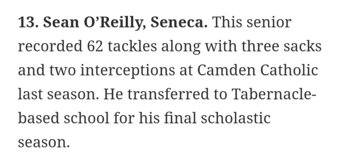 Sean O’Reilly (@seanoreilly08) on Twitter photo Thank you <a href="/RimbackSports/">Tom Rimback Sports 🏀🏊♀️🏊♂️</a> for the write up! I am excited to compete this season at Seneca.
<a href="/FBCGilliam/">Wayne Gilliam II</a> <a href="/senecafootball/">Seneca Football</a> Thank you <a href="/RimbackSports/">Tom Rimback Sports 🏀🏊♀️🏊♂️</a> for the write up! I am excited to compete this season at Seneca.
<a href="/FBCGilliam/">Wayne Gilliam II</a> <a href="/senecafootball/">Seneca Football</a>