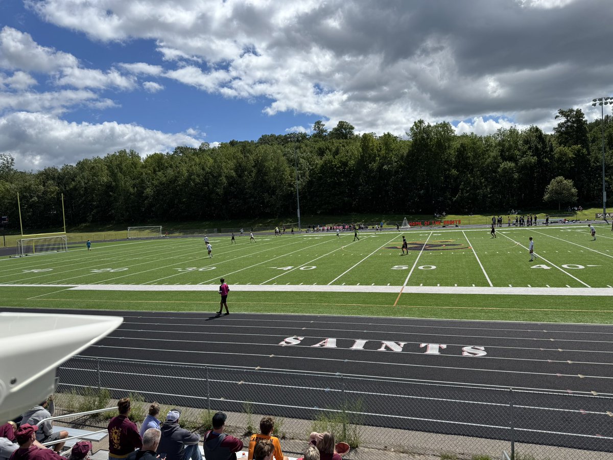 Saints and Stewartville boys 0-0 at halftime.