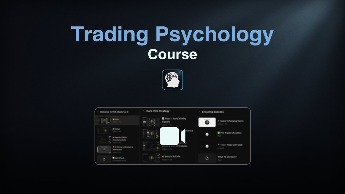 📈 Psychology course just dropped!
Mentality is 50% of trading memecoins.

Without it you will fail.

You can take it on the free trial along with the trading strategy course -> whop.com/thealphaclub/