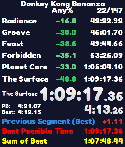 okay run, lost a lot in radiance + groove, got this like 5 minutes before rick's 1:09:09 Lol