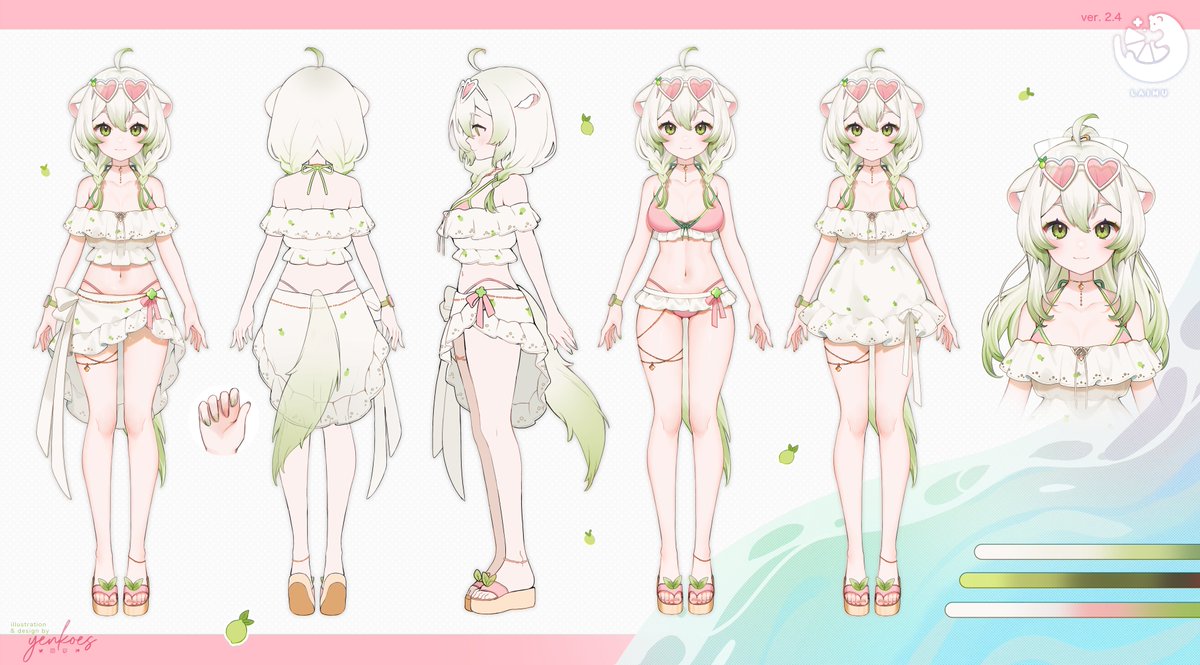 Phew! Sorry I'm late, the line at the boba tea shop was just crazy~! 🏖️☀️

Laimu's summer outfit is here!

Art: @/yenkoes 
Rigging: @/cillia

🎨 #laimuart