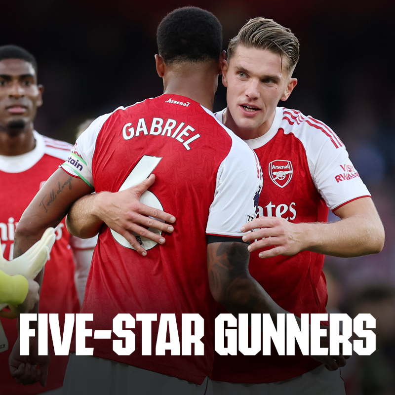 Arsenal's tweet photo. At home in N5 🏡 

Check out the match report from our 5-0 success over Leeds United 👇