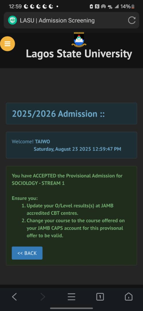hello folks, so I got admitted to study sociology at Lagos State University. I'm getting help with schooling fees but I need help with accommodation &amp; minor registration fees. This is my 7th year of jamb &amp; I don't want to forfeit this admission. help me:

1442463398
Access bank