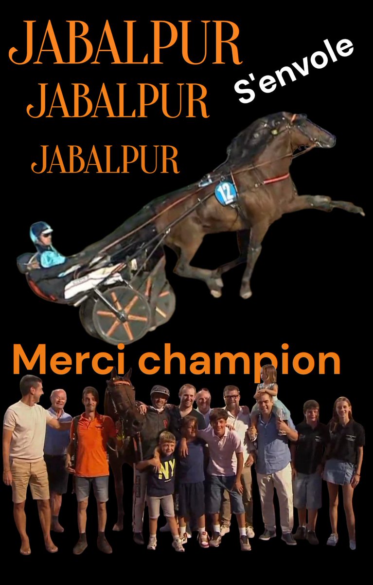 Comme je je vous l'ai annoncé depuis hier ou j'étais chaud bouillant pour la victoire ✌️ et bien c'est fait @JABALPUR s'impose en 1"09"05 Merci champion 🟠🟠