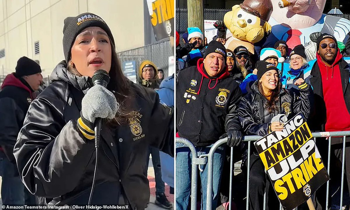 Sean O'Brien: 'Teamsters have had 250 strikes in the last three years. The only politician to walk our picket lines is Josh Hawley.'

These photos are from the Amazon Teamsters Instagram.