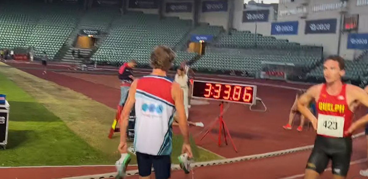 Max Davies 🇨🇦 gives the world 1,500m standard one last shot, taking the win and lowering his PB down to 3:33.86.

He misses the standard by .86, but sets a new U23 Canadian record.