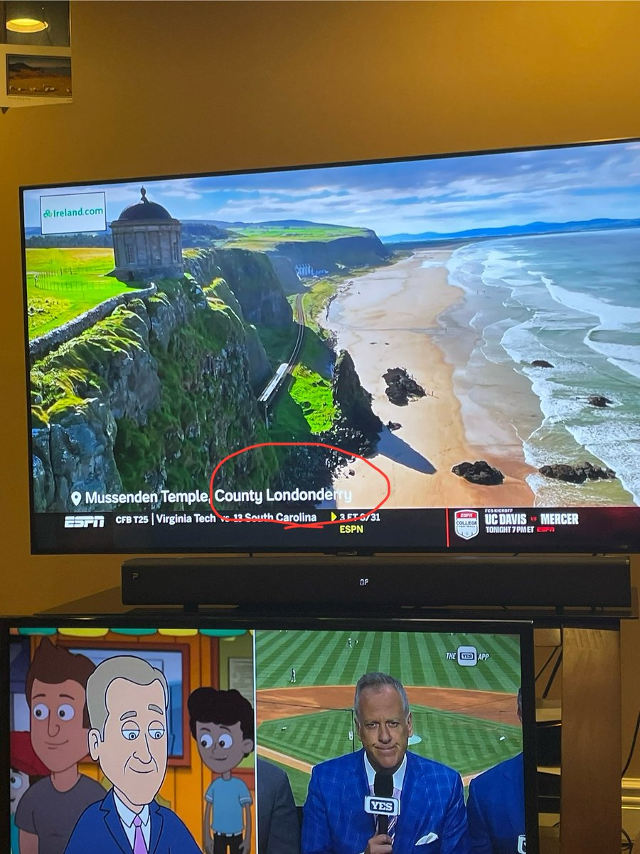 jfinuc's tweet photo. Londonderry huh 🤔 #iKnowWhatYouAre ESPN https://t.co/sr86dQbssm