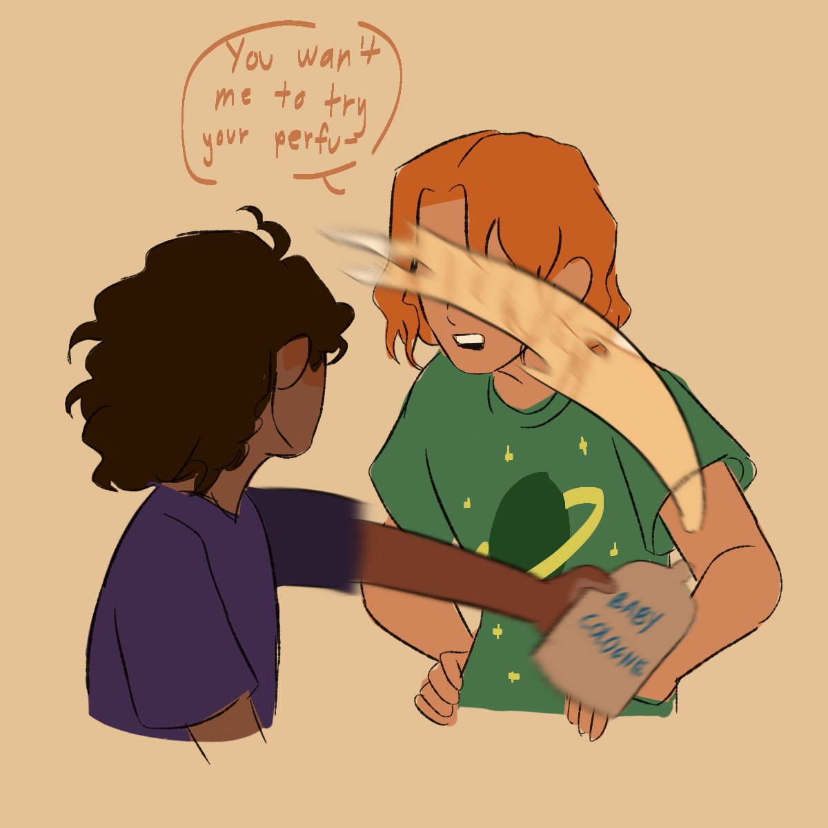 Drawing Neo and Myrto as that one time my little sister splashed baby cologne straight to my eyes and I was literally blind for 5 minutes