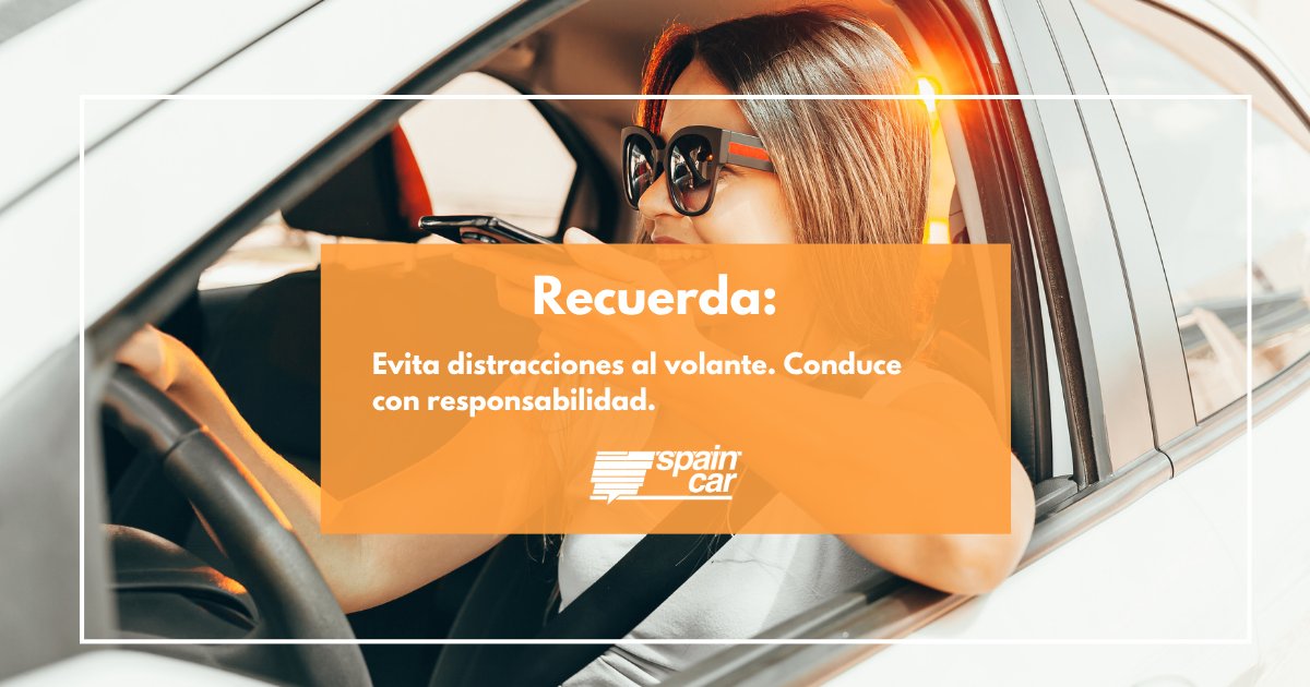 SpainCar_SA's tweet photo. 🧠 Recuerda: evita distracciones al volante. Conduce con responsabilidad. #SeguridadVial 🚦 https://t.co/5YspqgnWOz