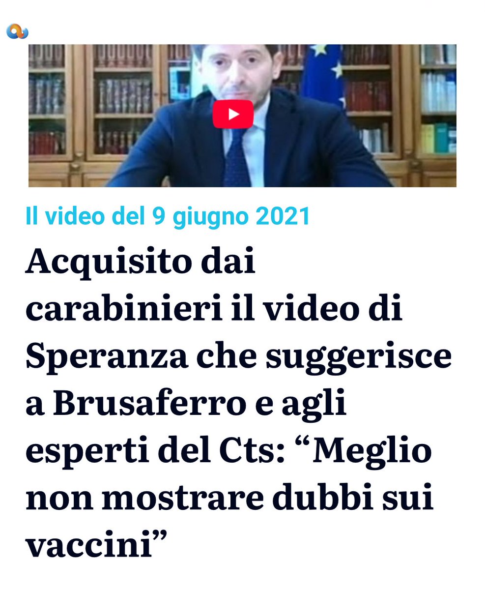 Acquisito dai carabinieri il video di Speranza che suggerisce a Brusaferro e agli esperti del Cts: “Meglio non mostrare dubbi sui vaccini”

23/08/2025

secoloditalia.it/2025/08/acquis…

#follower #COVID19 #CommissioneEuropea
#poliziadistato
#Carabinieri